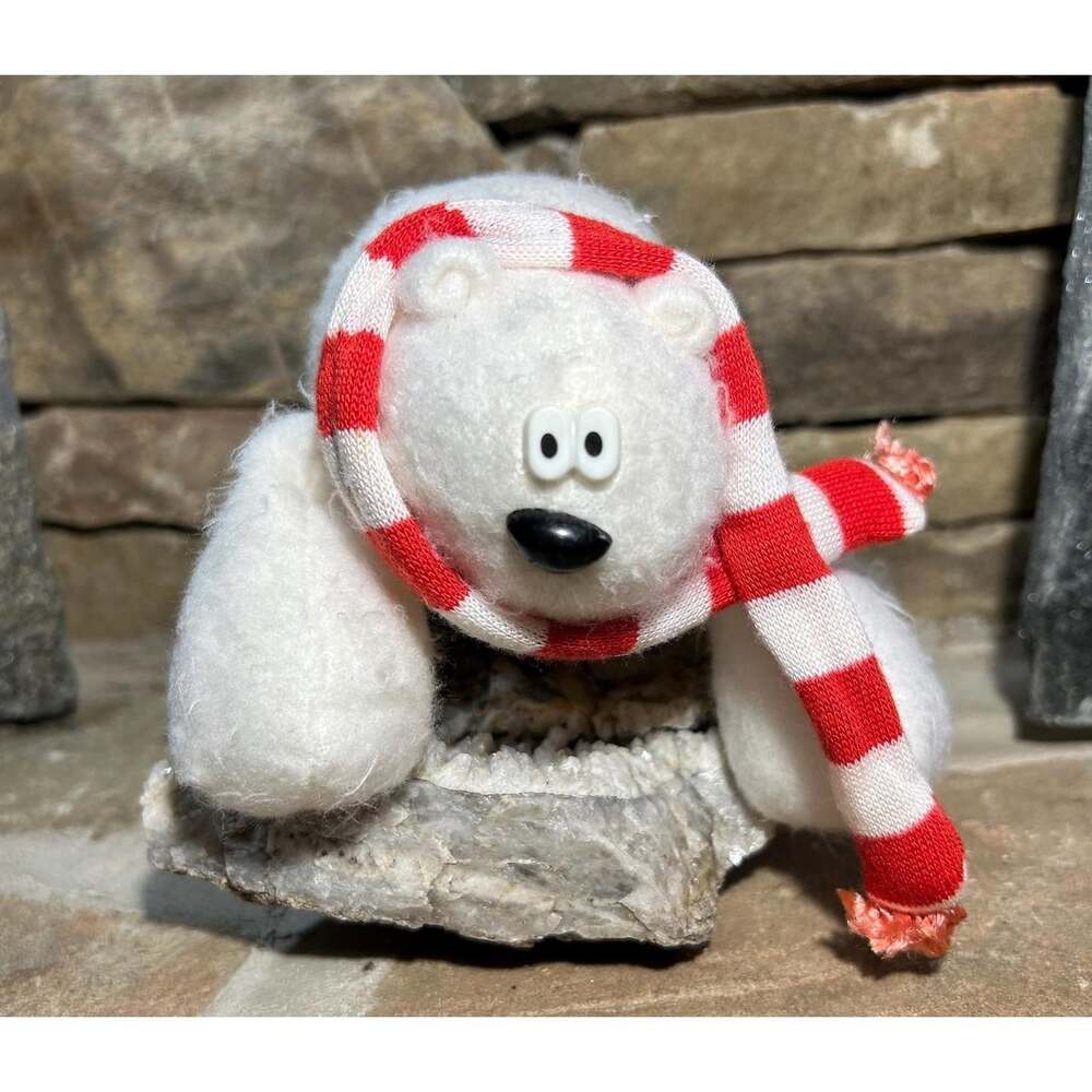 Hallmark Vintage Norton The Polar Bear With Red and white scarf bean Plush Rodne
